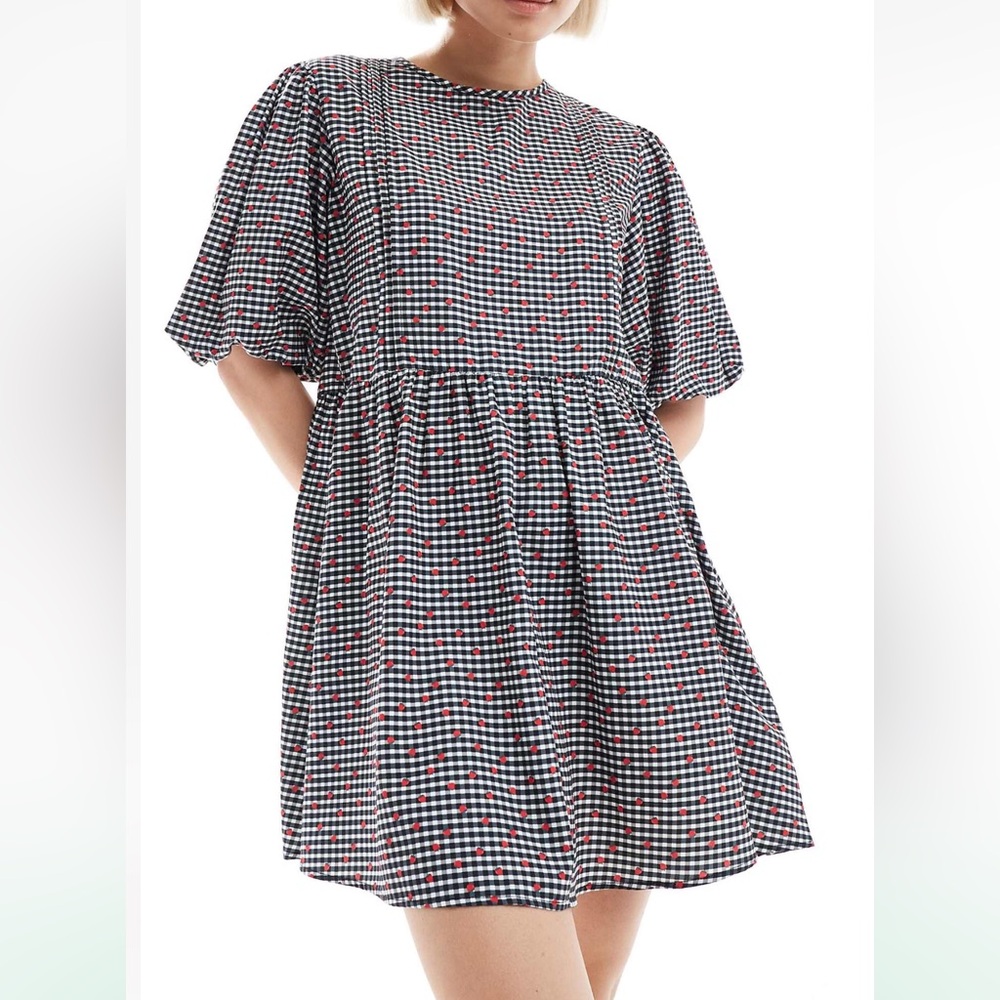 Stylish Black and Red Checkered Dress